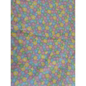 Mars M&M Candy Fabric, Pastel Color Pink Purple Green Spring Easter 45" W x 3 Yd